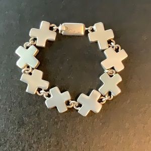 Vintage Sterling Silver X Bracelet    EUC